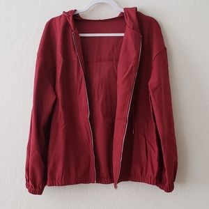 Burgundy Ribbed Jacket